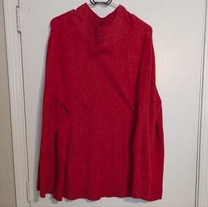 Old Navy Red Chunky Knit Cowl Neck Sweater